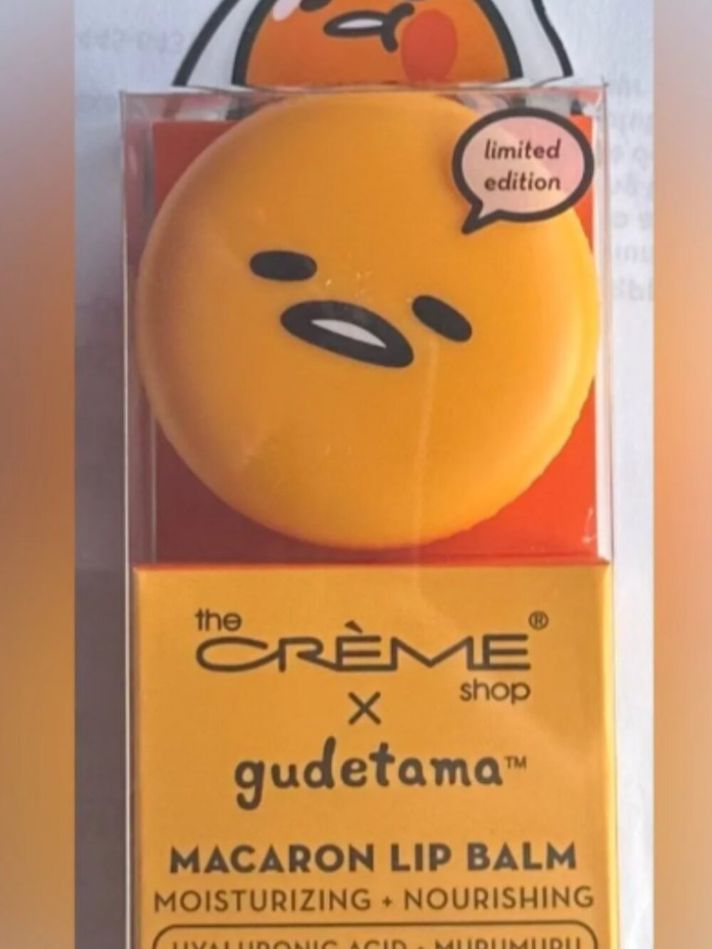 The Crème Shop x Gudetama Pineapple Sherbet Macaron Lip Balm Limited Edition - Picture 4 of 5